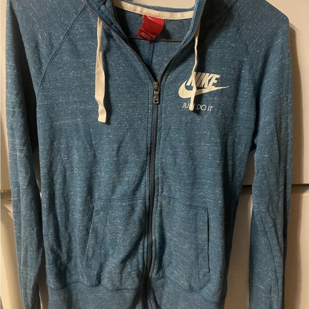 Nike Gym Vintage Full Zip Hoodie Sweatshirt Pockets 726057-301 Women's Small